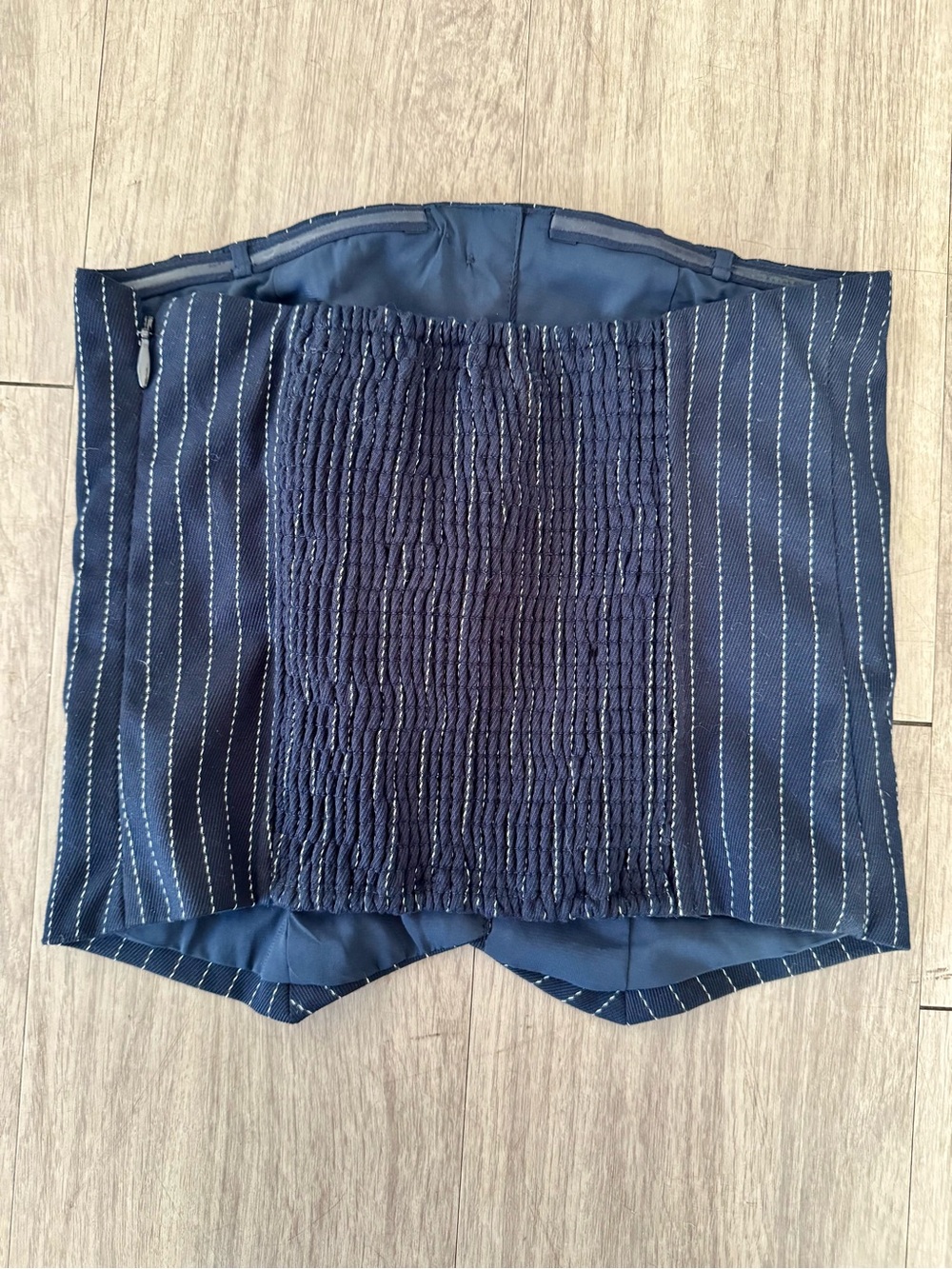 Abercrombie & Fitch Navy Pinstripe Strapless Corset Top XS NWT - Picture 4 of 5